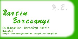 martin borcsanyi business card
